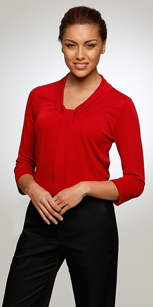 City Collection Pippa Knit 3/4 Sleeve Ladies Blouse